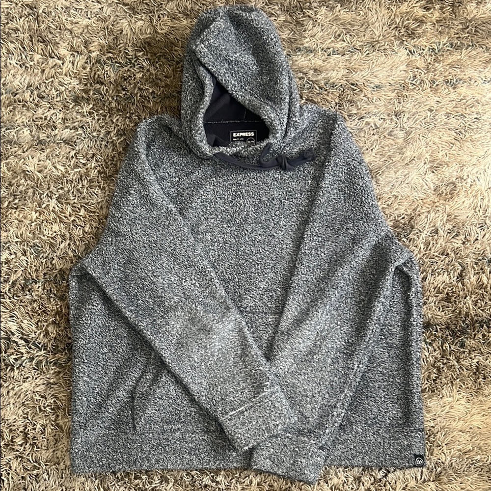 Express Gray Hooded Sweater